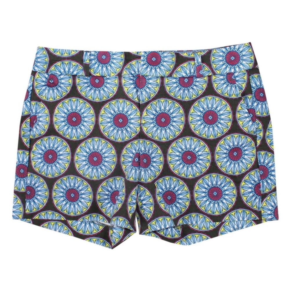 Women's Banana Republic Hampton Fit Flat Front Multicolor Pattern Shorts Size 2P